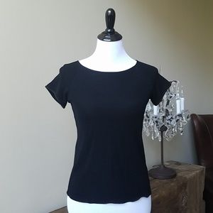 Armani black knit blouse